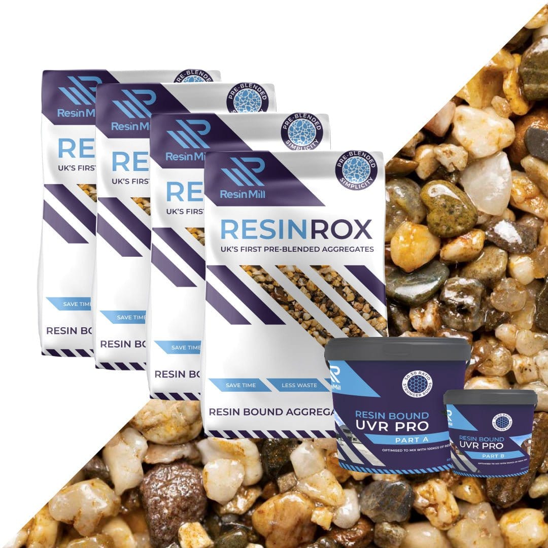 Cappuccino resin bound aggregate blend