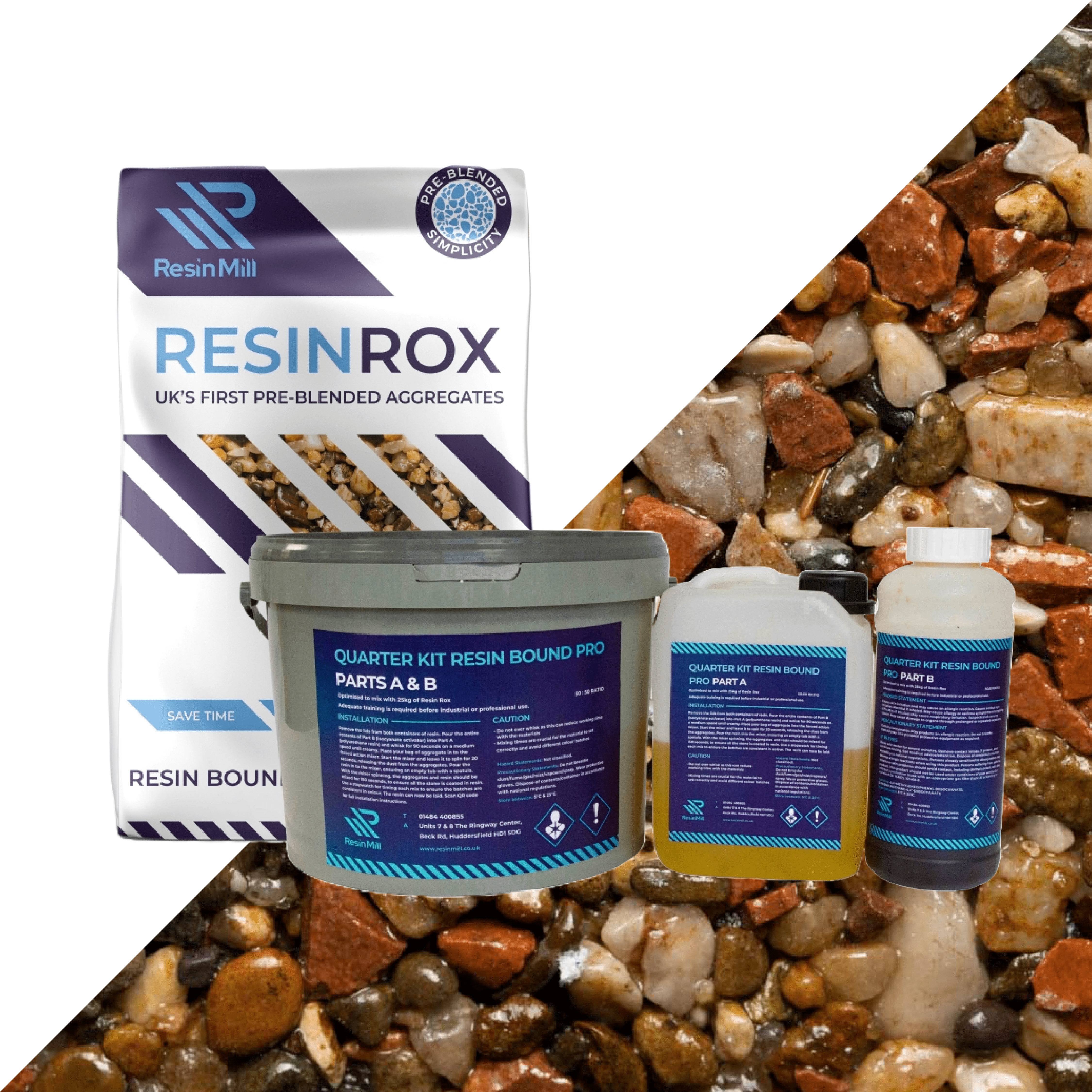 Evening Rose Quarter Kit Non-UV PRO + Resin Rox 1-5mm - Resin Mill
